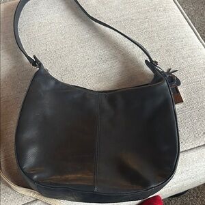 Rolfs Black Leather Hobo Bag